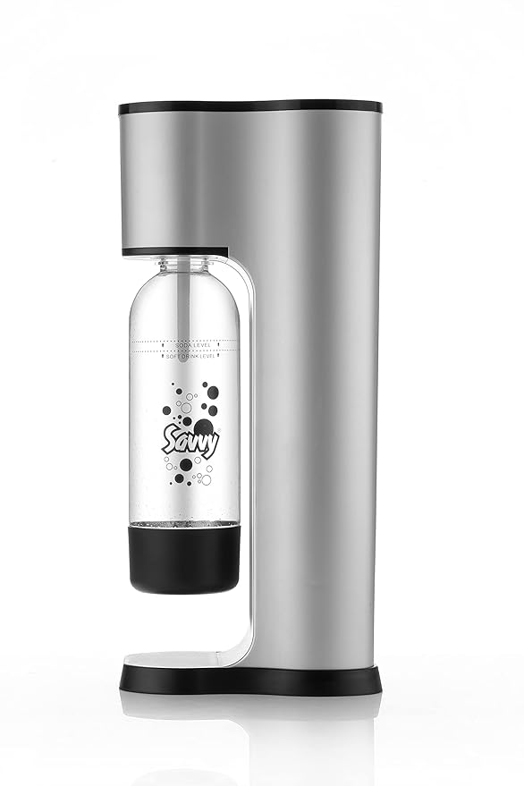 SAVVY Soda/Drink Maker Home Fizzy Drink Maker Machine in Silver Color