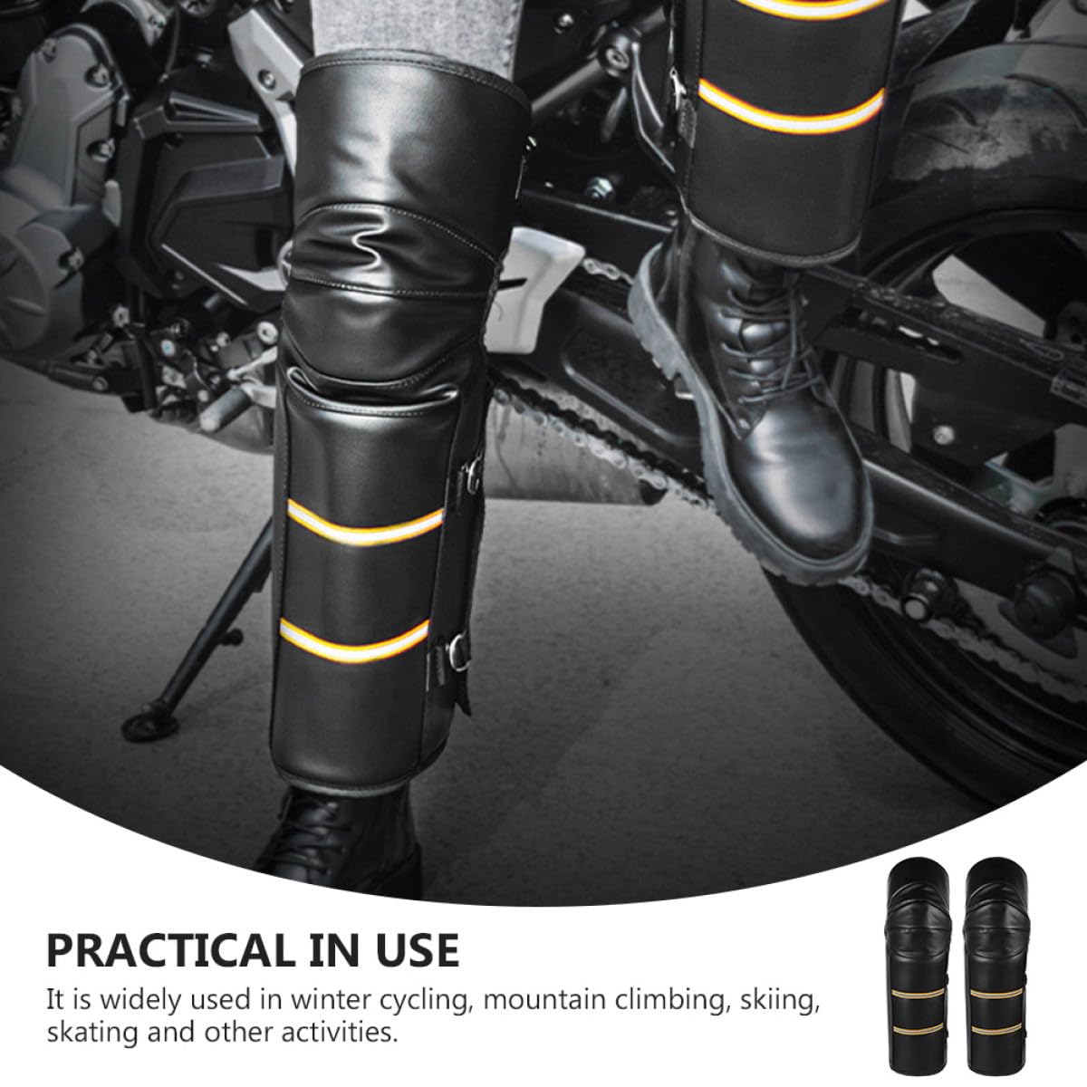 SHINEOFI Paraginocchia da Moto Invernali 2 Pezzi in Pu per Guida