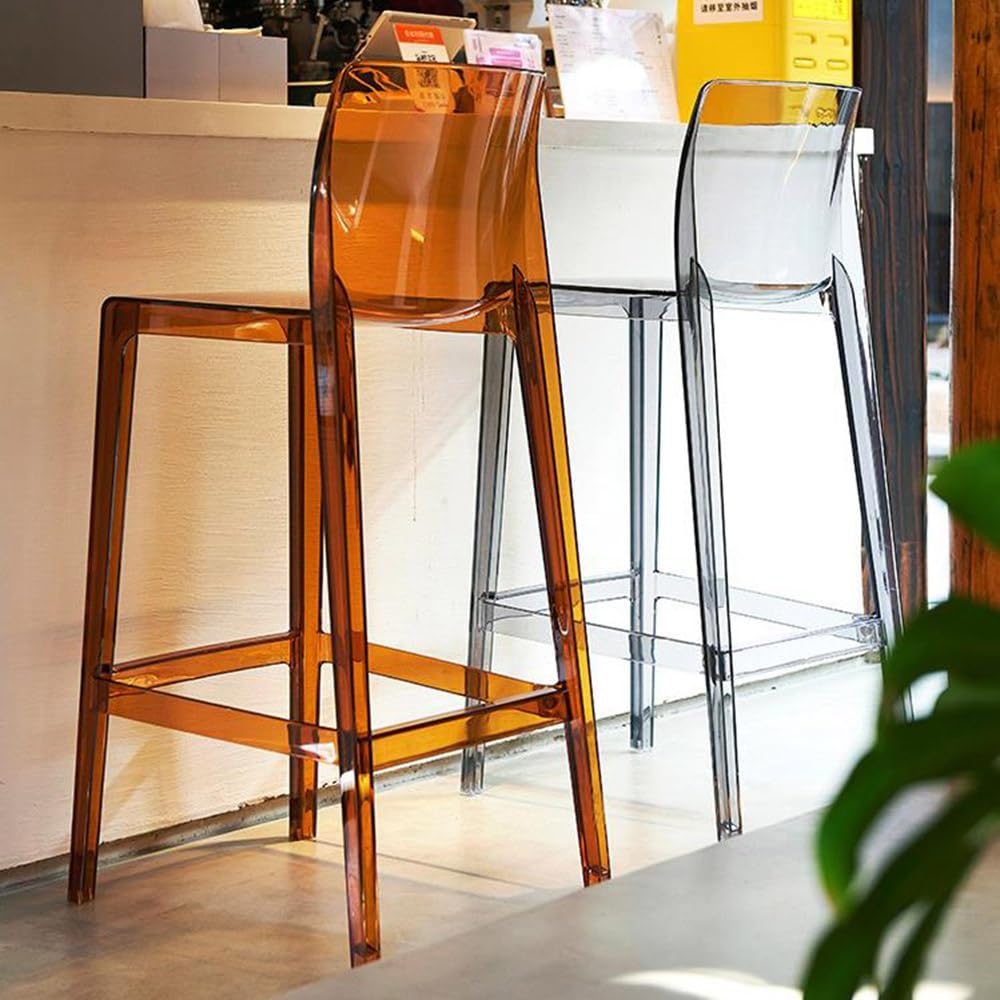 Barhocker aus Acryl, moderne 66 cm hohe Küchenthekenhocker ohne Armlehnen, stilvolles Design für Esszimmer und Zuhause