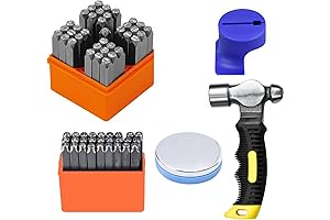 Metal Stamping Kit for Jewelry Making, Metal Letter Stamps with Wood Handle