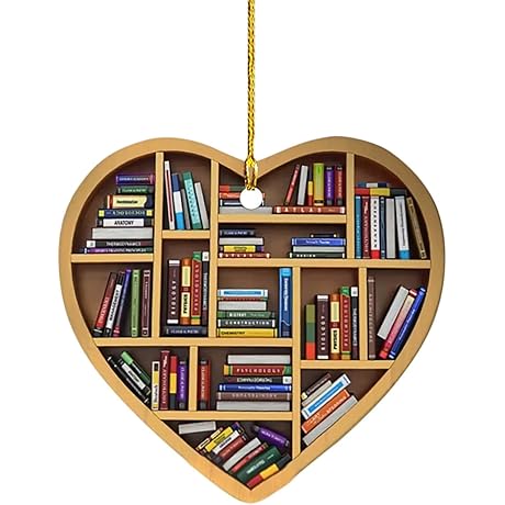 2024 Book Lovers Heart Librarian Ornaments