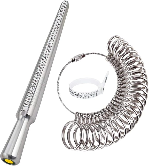 DoGeek Ring Sizer Measurement Scales Tools for Measuring Rings Diameters Finger Sizing Tools UK Sizes A-Z Metal Steel