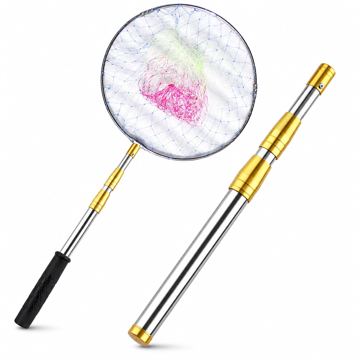Sharplace Rete da Pesca Telescopica Guadino, Giallo, Multicolore, Giallo, 2.1 metri