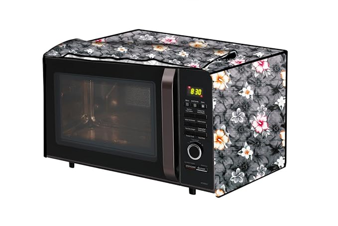 The Furnishing Tree PVC Waterproof Microwave Oven Cover Compatible for Kenstar 17 L Grill KM20GSCN Floral Pattern Multi Grey