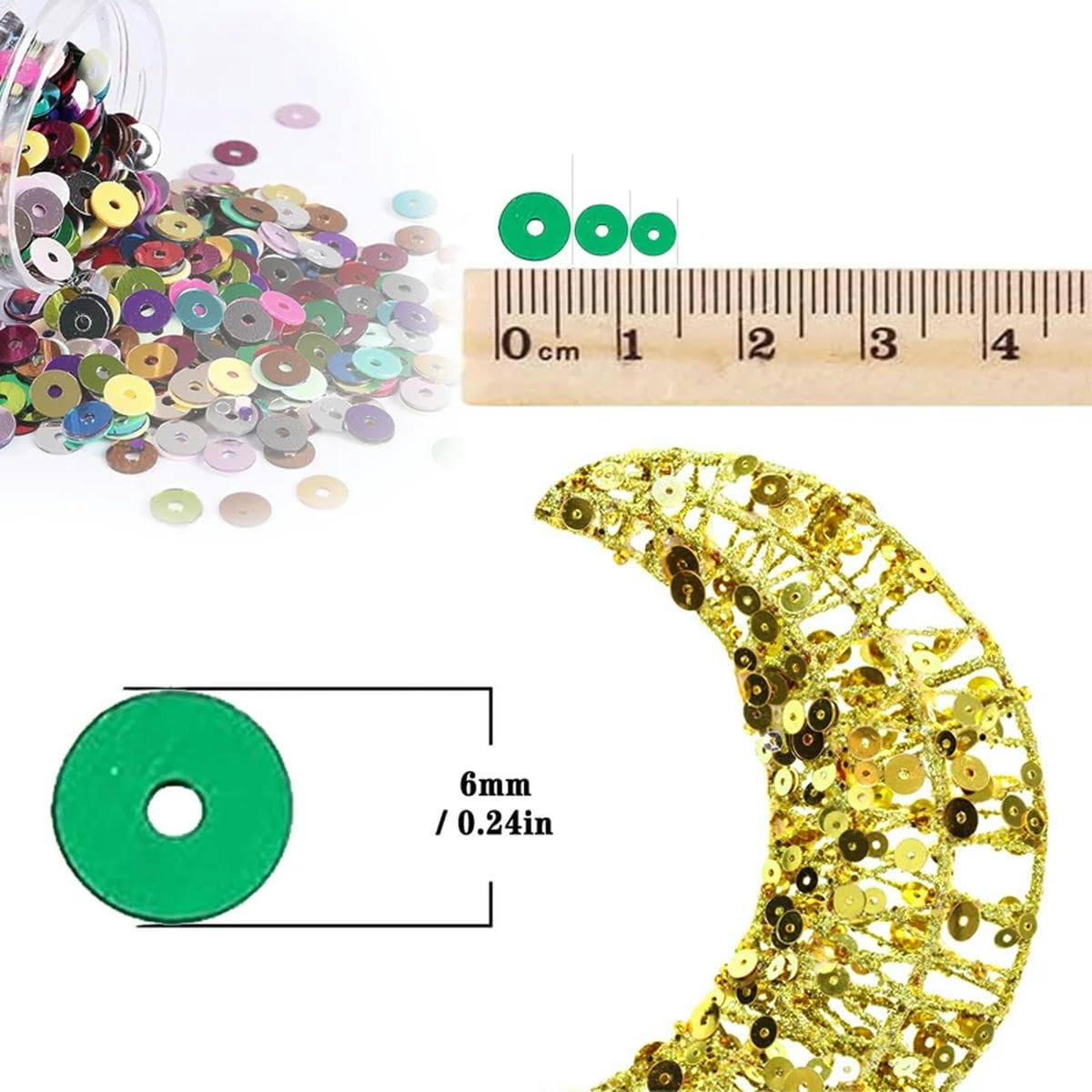 3 mm 4 mm 5 mm 6 mm paillettes tonde e piatte paillettes sciolte artigianato paillette cucito vestiti decorazione accessorio fai da te -ab bianco-4mm 2000 pezzi