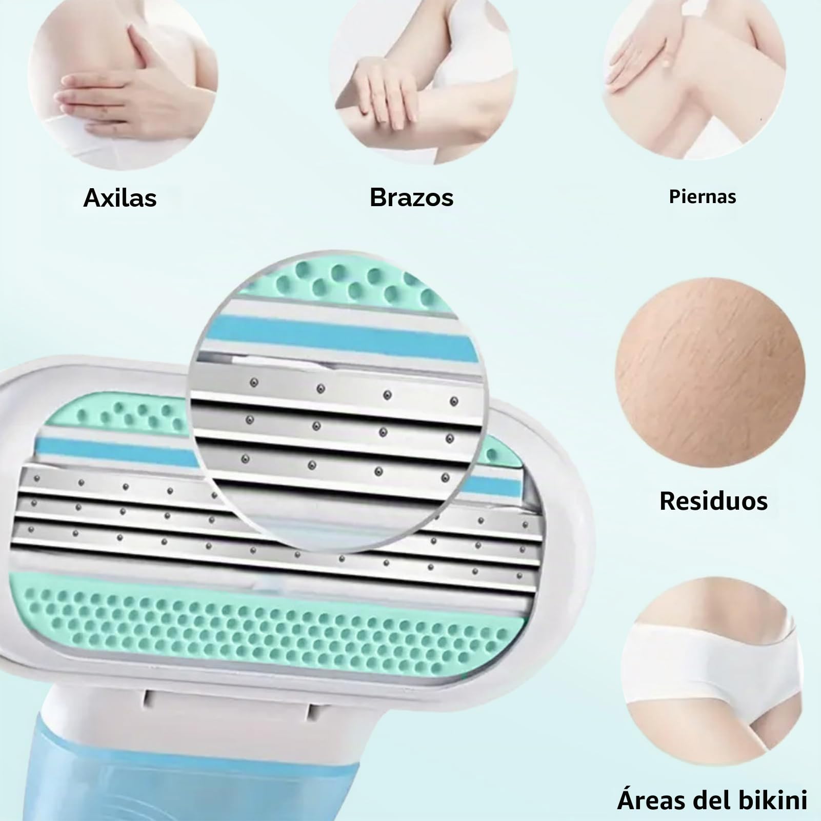 4 piezas de recambio de cuchillas, Deluxe suave sensible de los recambios de las cuchillas con cinta lubricante protectora cuchillas de afeitar femenino de afeitar ultra cómodo producto cuchillas de