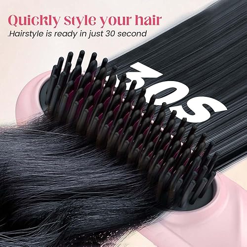 Miniatura 4 de Cepillo alisador de cabello 2026, cepillo alisador de cabello inalámbrico para cabello corto, mini cepillo portátil para alisar el cabello con 4