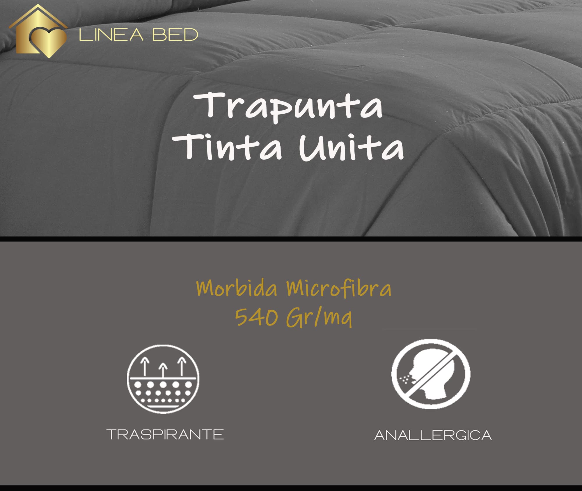 Home Tresor - Trapunta Invernale Calda e Morbida, Piumone Pesante 540 gr./mq in Microfibra Manopesca Anallergica Traspirante (Beige, Matrimoniale cm. 260x260)