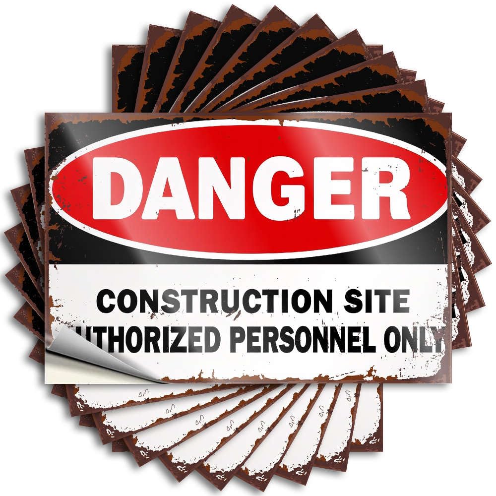 Bumper Patio Decorations Peel and Stick - Danger Construction Site Authorized Personnel Only Tumbler Southern Waterproof Vinyl for Spring(6X9CM)
