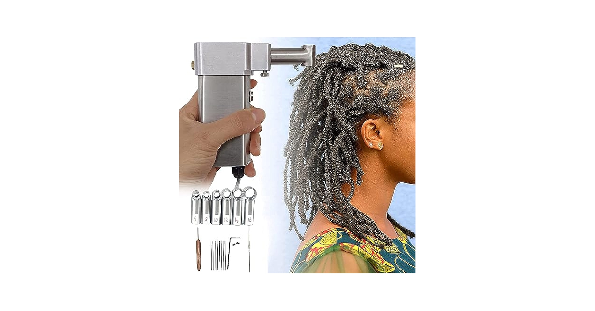 夏季限定値下げ中 電動ドレッドマシン Instant Locs Machine ドレッドヘアマシン、ドレッドヘア用電動インスタントポータブル