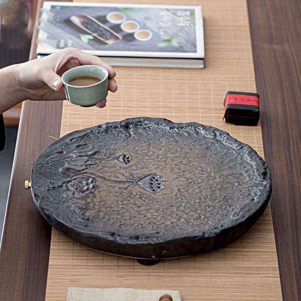 Tea Set Chinese Retro Ceramic Water Storage Tea Tray Home Simple Dry Tea Table Living Room Reception Tea Tray Chinese Tea Set