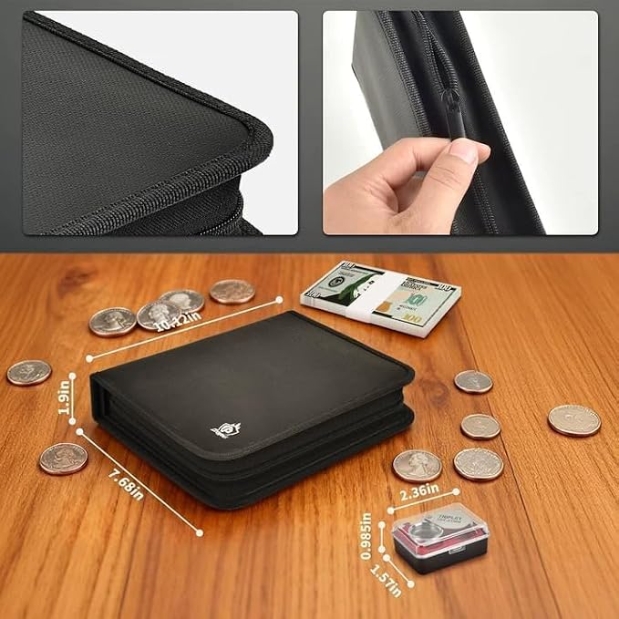 Portadocumentos para Monedas Resistente hasta 2000°F con Lupa miniatura 8