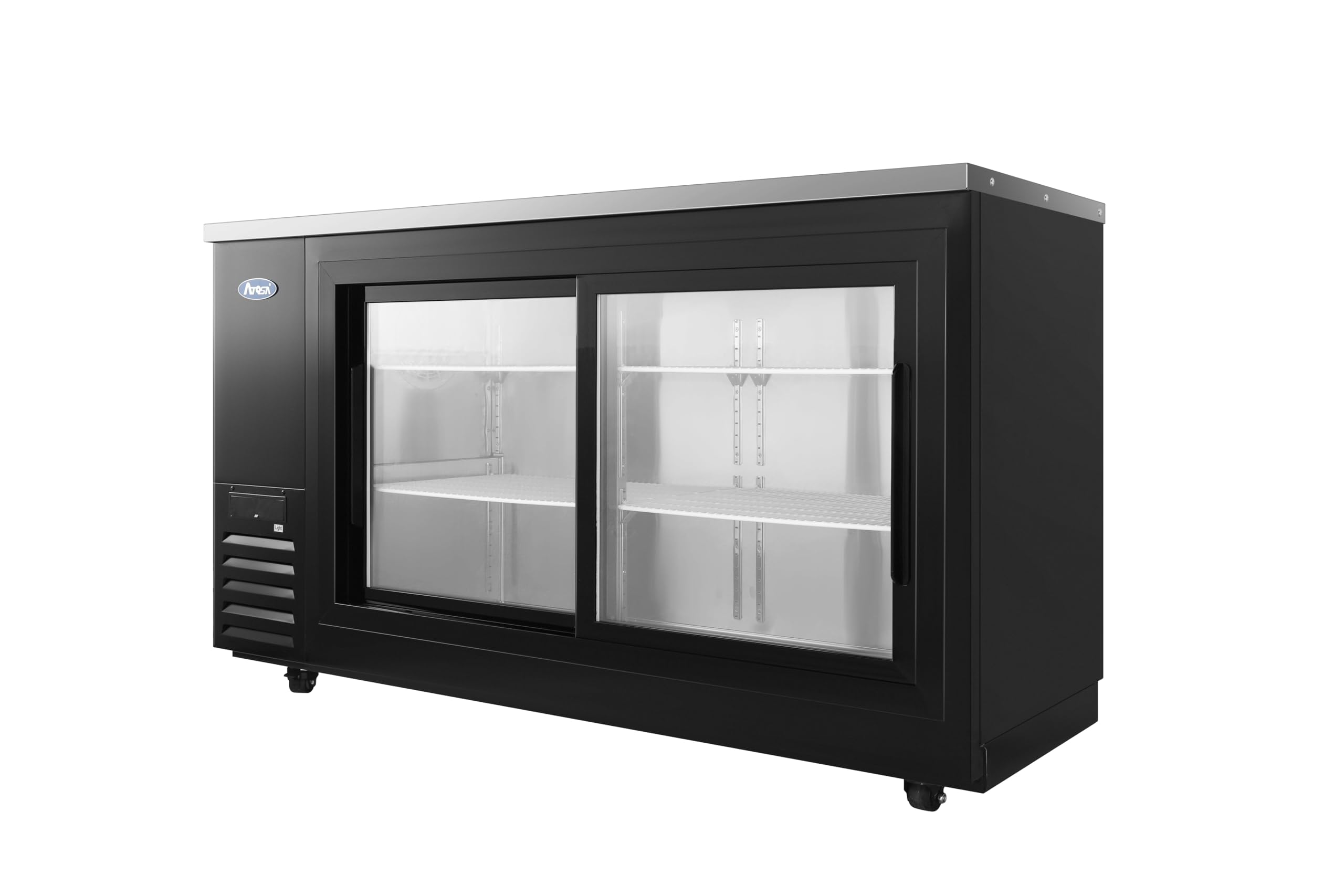 Atosa Commercial Black Steel Shallow Depth Back Bar Cooler With Sliding Glass Doors on Fridge.com - View 6