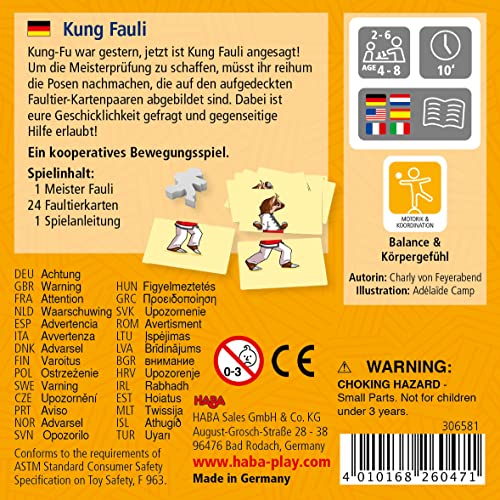 HABA 306581 - Kung Fauli, Mitbringspiel ab 4 Jahren, made in Germany