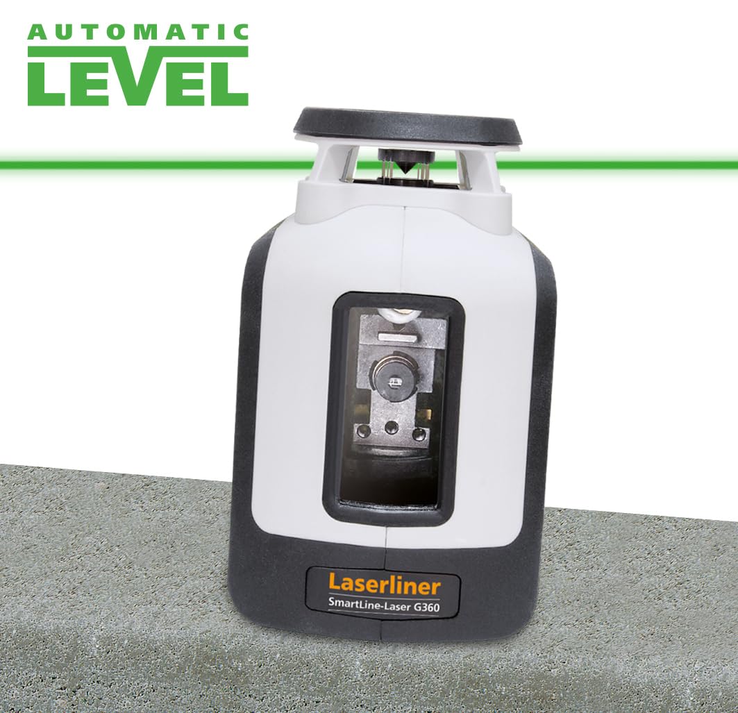 Laserliner Laser de Lignes 360° SmartLine G360 Vert | Trépied de 150 cm, Usage Intérieur et Extérieur, Récepteur Portable, Portée de 40 m, Lignes Croisées