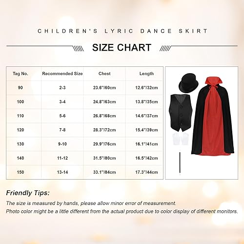 Miniatura 7 de Fldy Disfraz de mago para niños y niñas, kit de accesorios mágicos, capa superior con gorro, varita mágica, guantes mágicos, disfraces de cosplay