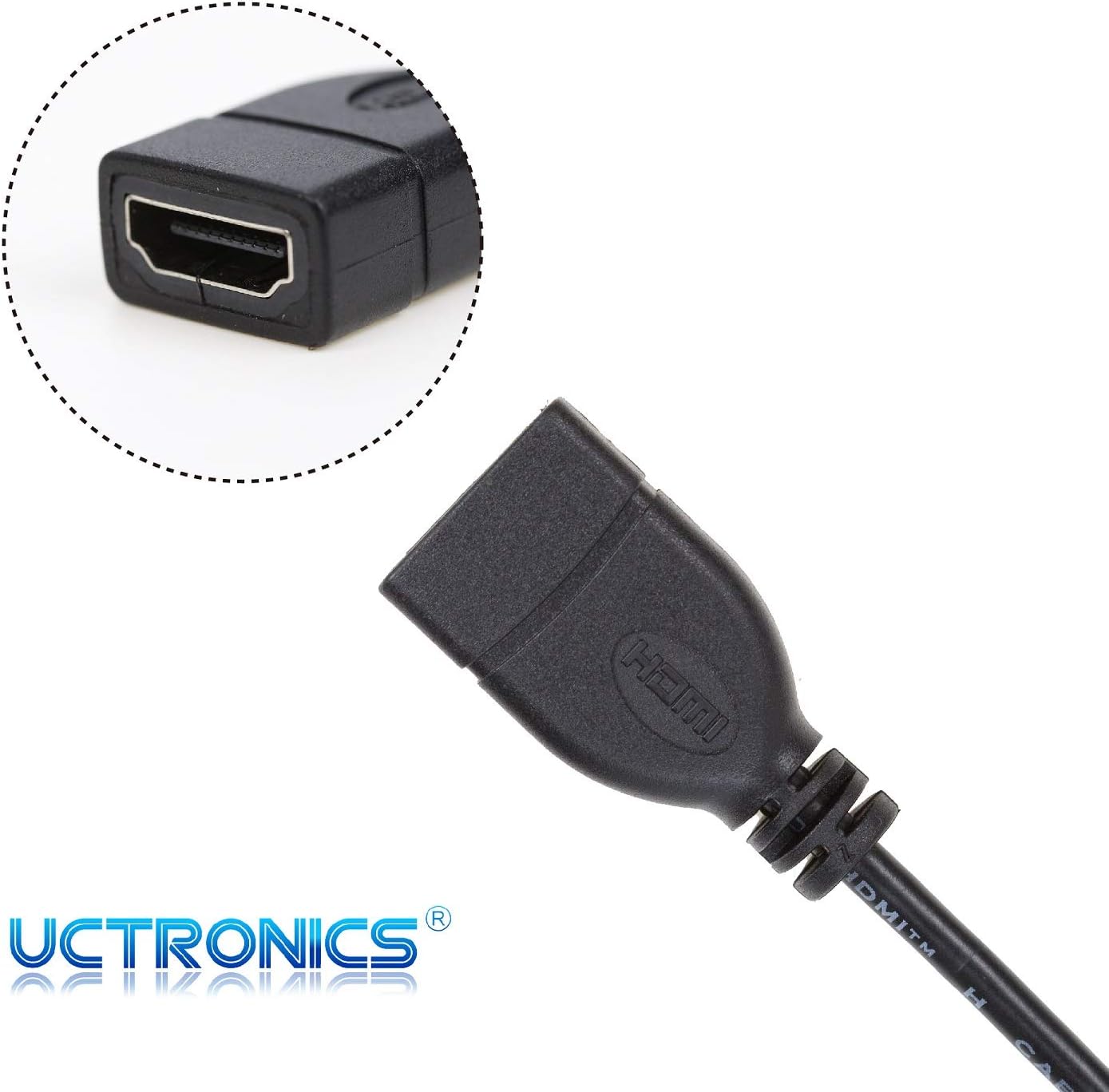 UCTRONICS Micro HDMI to HDMI Cable for Raspberry Pi 4 B, 6 Inch Micro-HDMI Male to HDMI Female Adapter Cable 15cm [2 Pack]