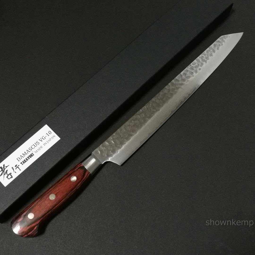Amazon.co.jp: 堺孝行 33層槌目ダマスカス 剣型柳刃 27cm 270mm 高級 
