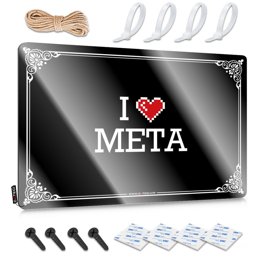 IBWNBBUSN Vintage Bar Decor I Love Meta Tin Sign Decaor Sign Tin Sign Man Cave Decor(30X40CM)
