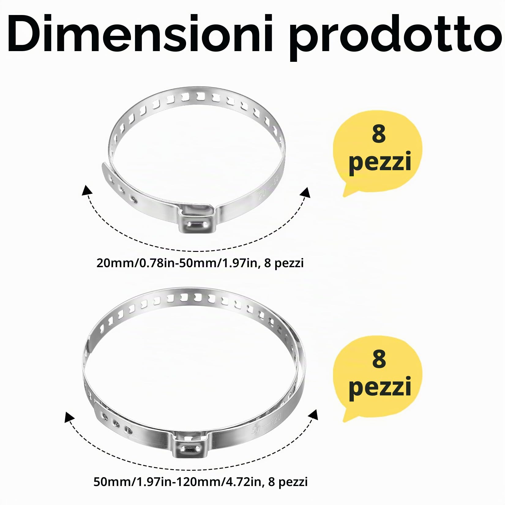 16 Pz Morsetto per Stivale CV, Fascette Stringitubo Inox, Morsetti a Crimpare per Giunto Albero Motore, Fascette Metalliche Regolabile per Giunto Omocinetico Maggior Parte Auto