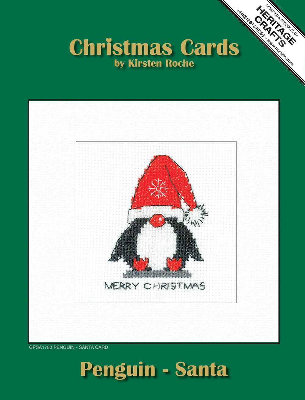 Heritage Crafts Penguin - Tree Counted Cross Stitch Card Kit by Kirsten Roche