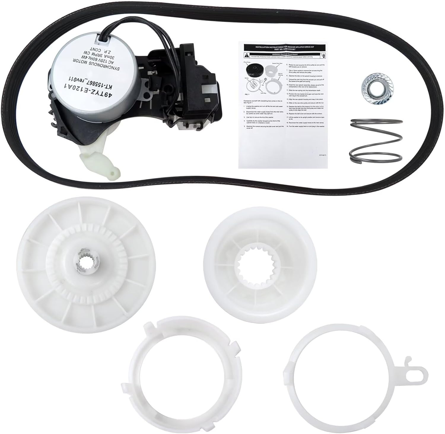 2025 Upgraded PS11769864 KT-155867_rev011 Washer Shift Actuator & Washer Pulley Clutch Kit for May-tag Washer MVWC565FW2, MVWX655DW2
