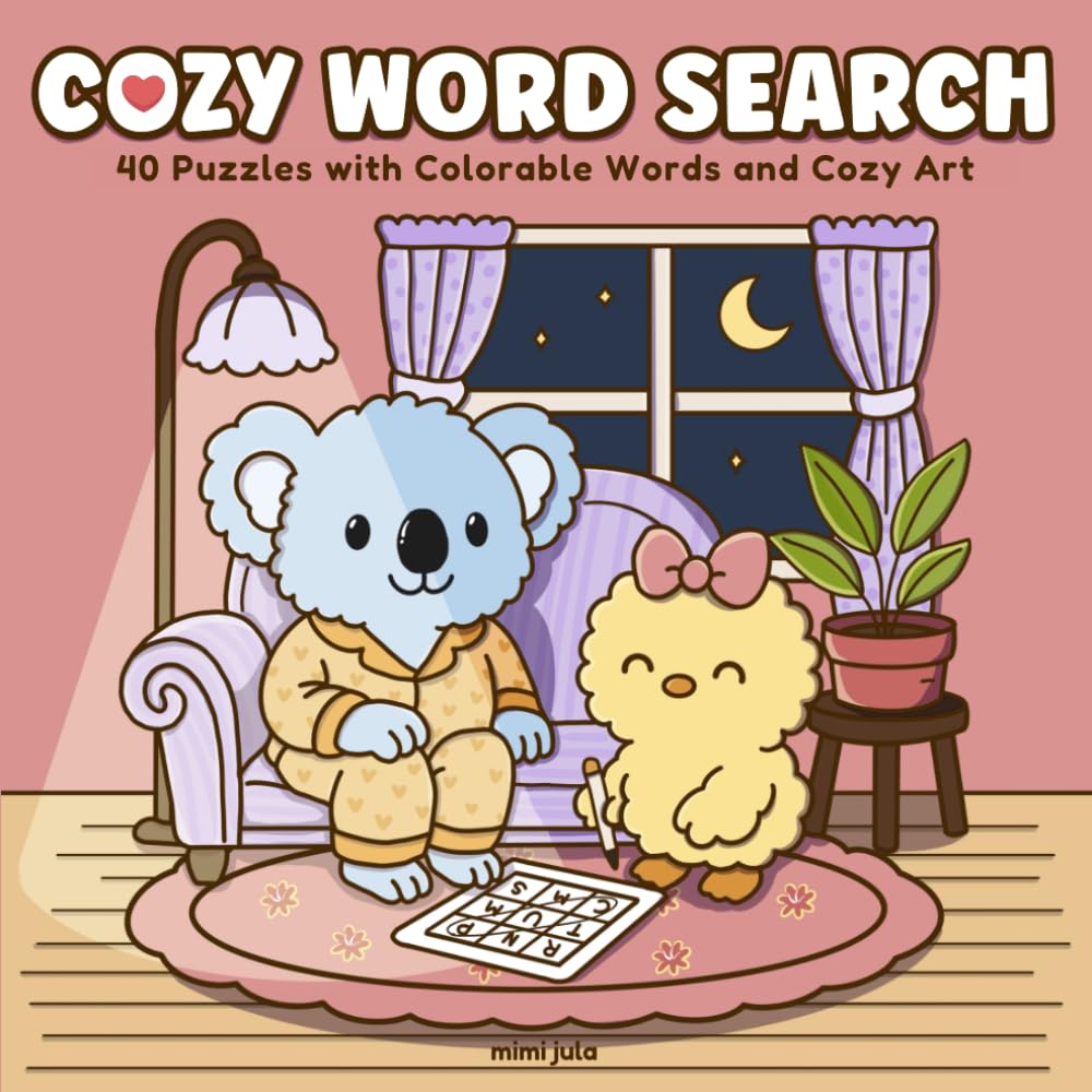 Cozy Word Search: 40 Puzzles with Colorable Words and Cozy Art