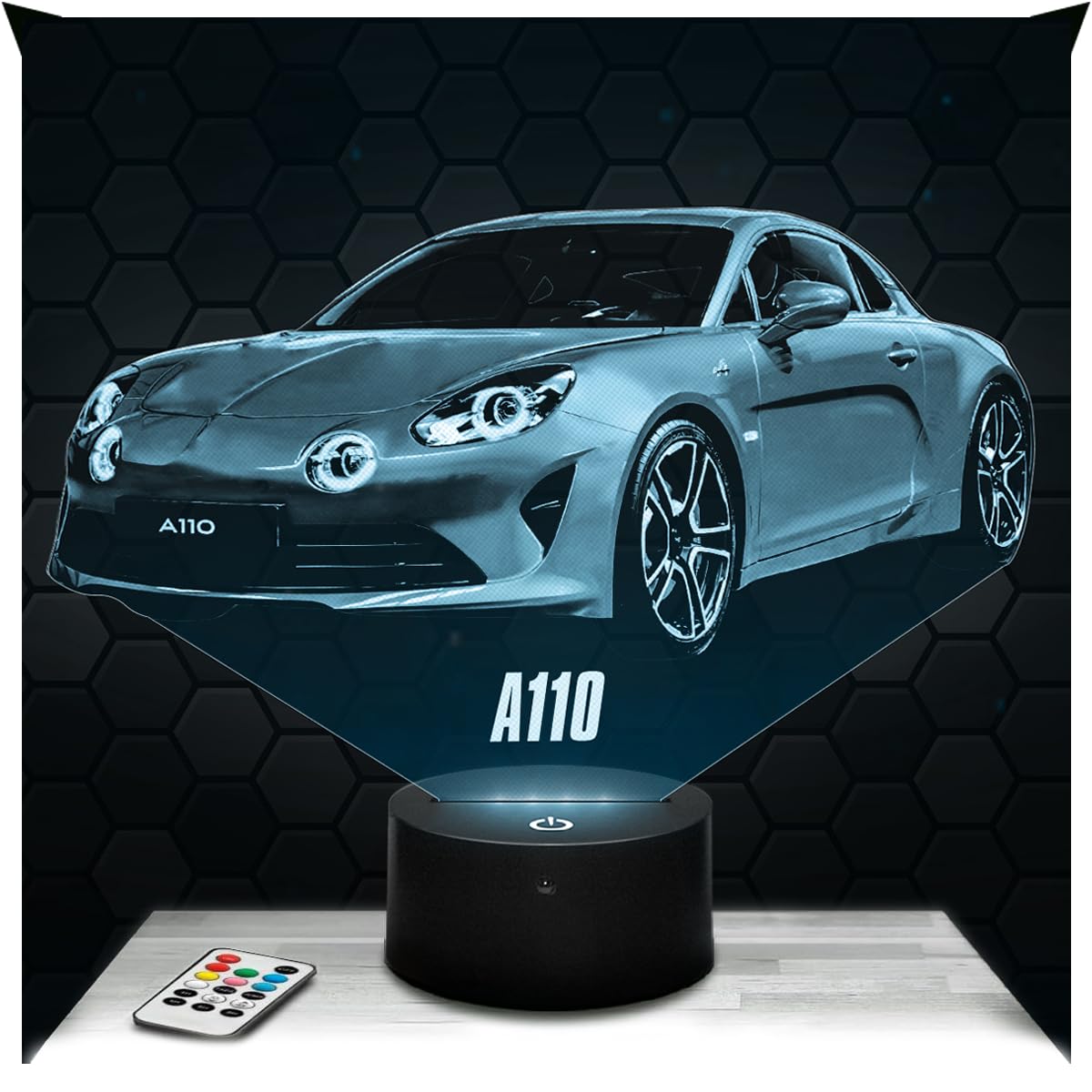 Lampephoto.fr - A. A110 2024 Supercar 3D Lamp, Night Light 3D LED Illusion Lamp, Sports car Object, Gift idea for Boy's Room, Night Light for Children's Bedroom, Gifts Merchandising