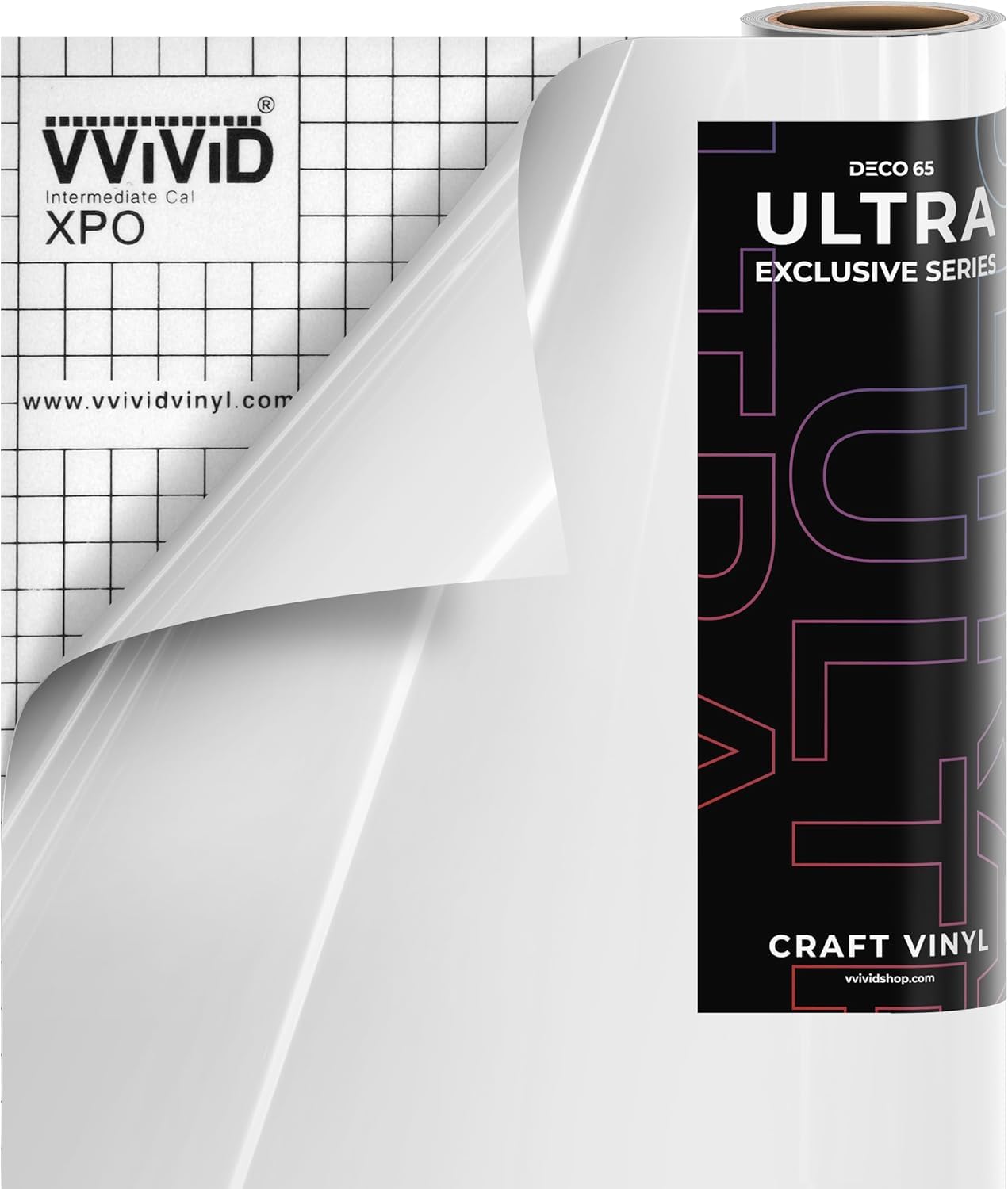 Vinyle ultra blanc brillant VViViD DECO65 rouleau pour stickers