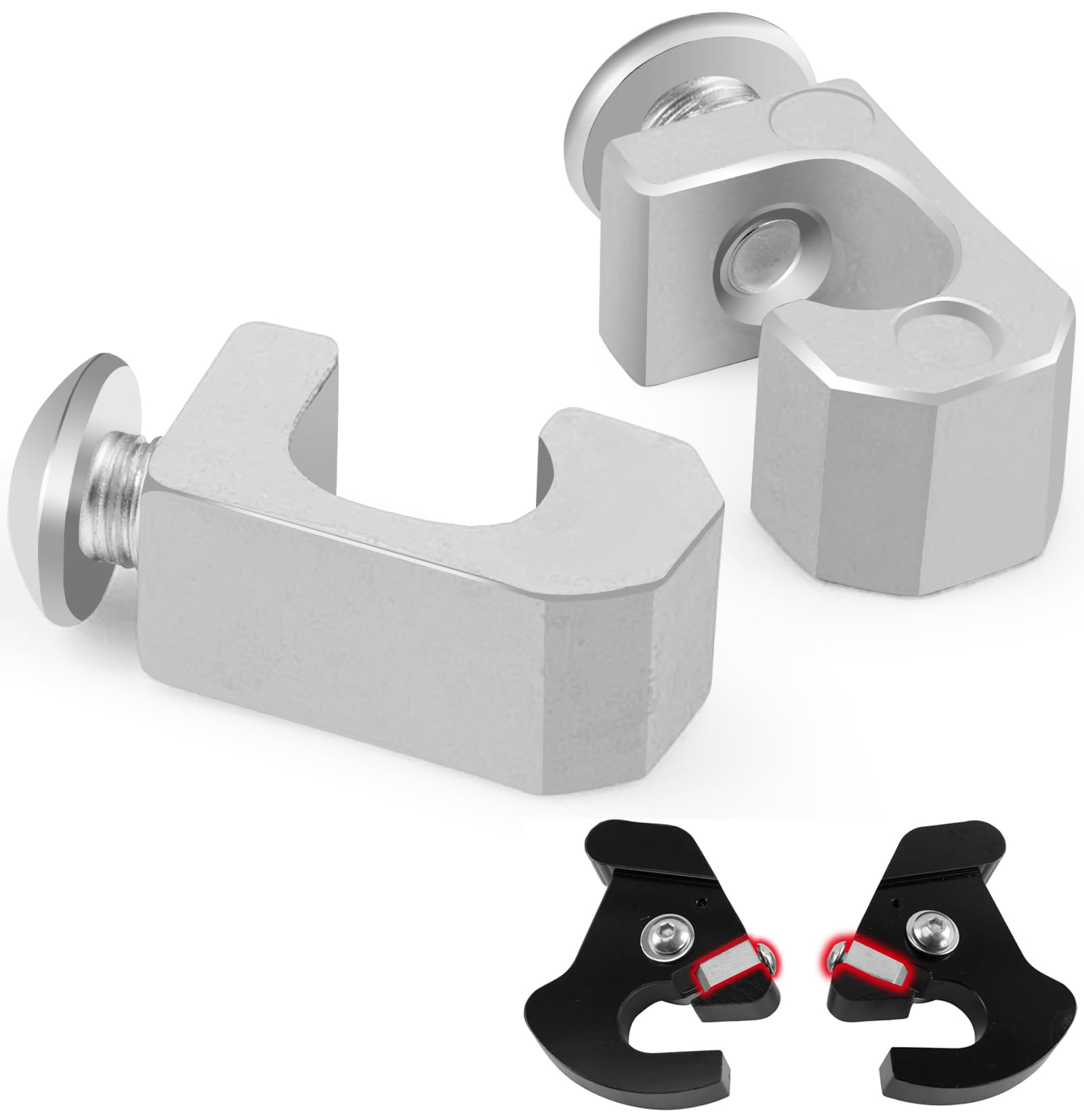 YHMOTO Detachable Sissy Bar Luggage Rack Latch Clips Anti-Theft Security Retainer Clips, Prevents Latch Loosening Kit for Harley Sportster Touring Street Glide Road King Electra Glide 1986-2025