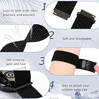 Vista 5 de 18mm Nylon Sport Quick Release Watch Bands Compatible with Garmin Venu 4 41mm/3S 41mm/Venu 2S/Vivoactive 4S/Vivomove 3S/Active S/Forerunner Dark