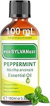 FORSYLVANEST Peppermint Essential Oil 100ml, 100% Pure Natural Undiluted Oil for Aromatherapy, Massage, SPA, Skin, Hair and Nail Care, Baths, DIY
