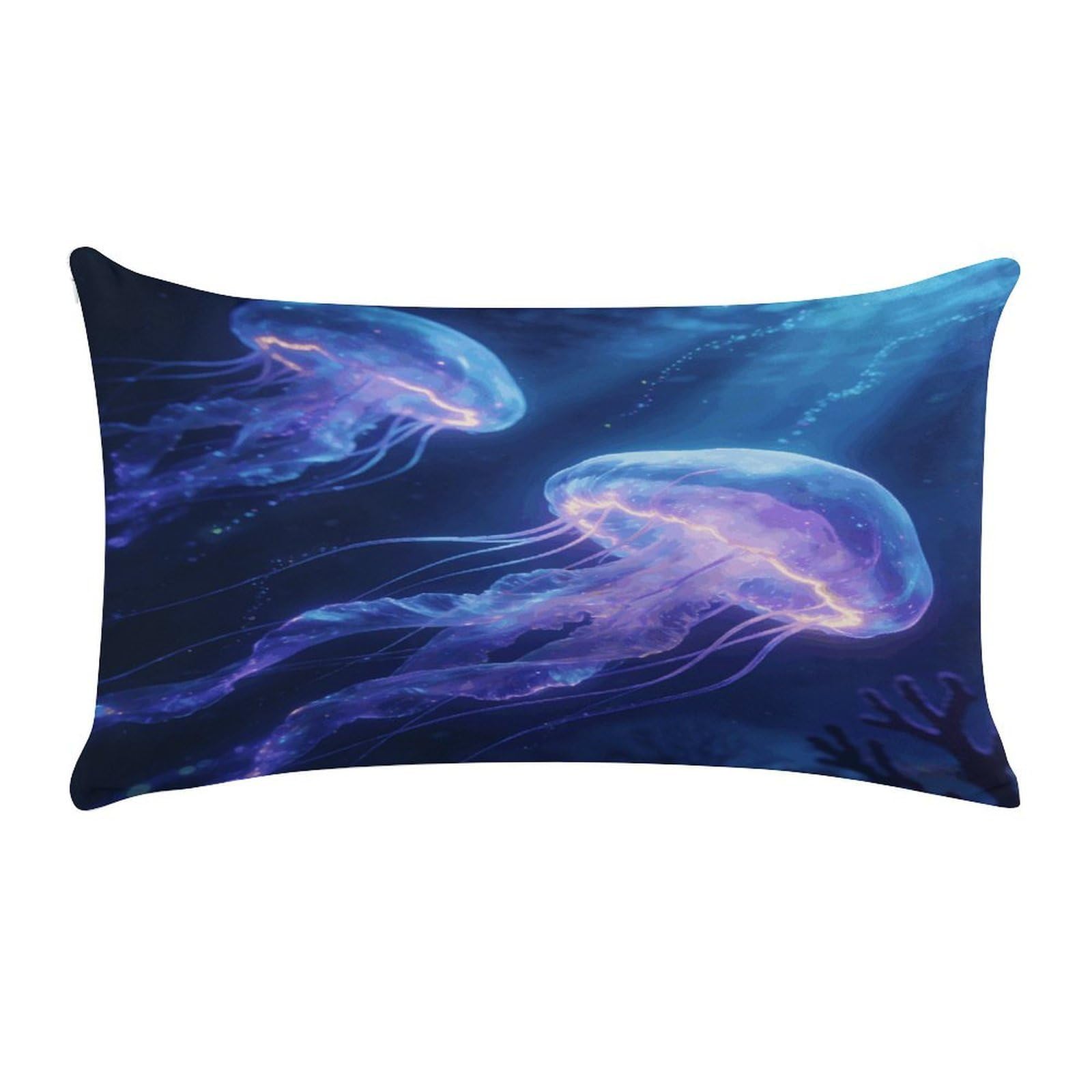 Fodpand Style Jellyfish Pillow Cases Set Of 1 Extra Soft Pillow Protectors With Hidden Zipper Perfect For Hotels, Guest Rooms,Bedroom 12X20 Inches Pillows Not Included