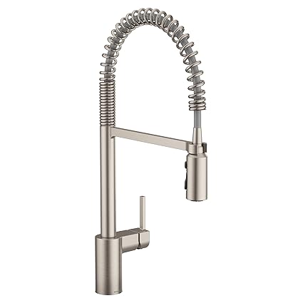 Moen 5923SRS Align One-Handle Pre-Rinse Spring Pulldown Kitchen Faucet, Spot Resist Stainless