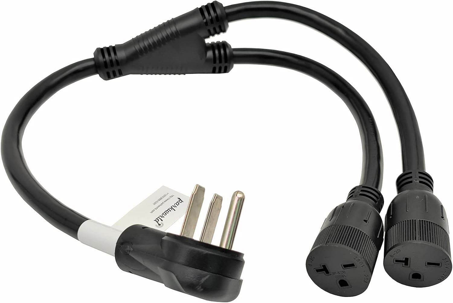 Parkworld 62473 3-Prong Industrial Splitter Cord, NEMA 6-30P to 6-20R (T-Blade Also for 6-15R) Dual Outlet (3 Feet)