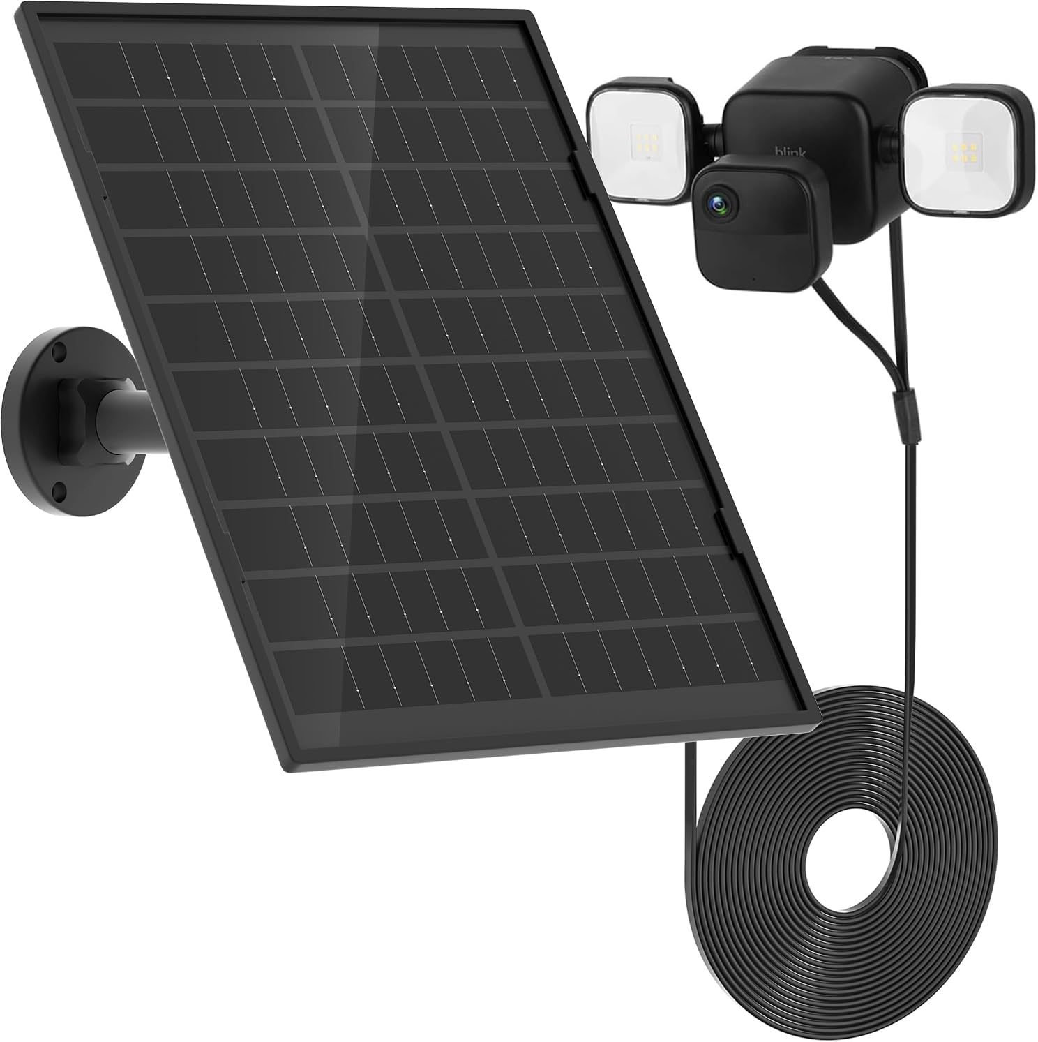 10W Solar Panel for All-New Blink Outdoor 4 /(3rd Gen) Floodlight Camera,16.5Ft/5m Weatherproof Cable Power Your Blink Floodlight Camera Continuously (Floodlight & Cam NOT Included)