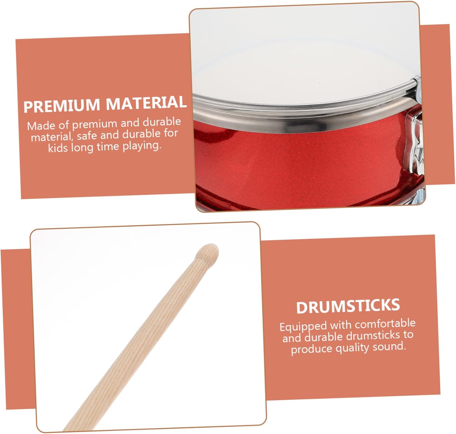 Generic 1set Boy Girl Snare Drum Durable Percussion Instrument for Music Education for Toddlers and Boy Girl Performances Engaging Sound Enhances Cognitive Skills