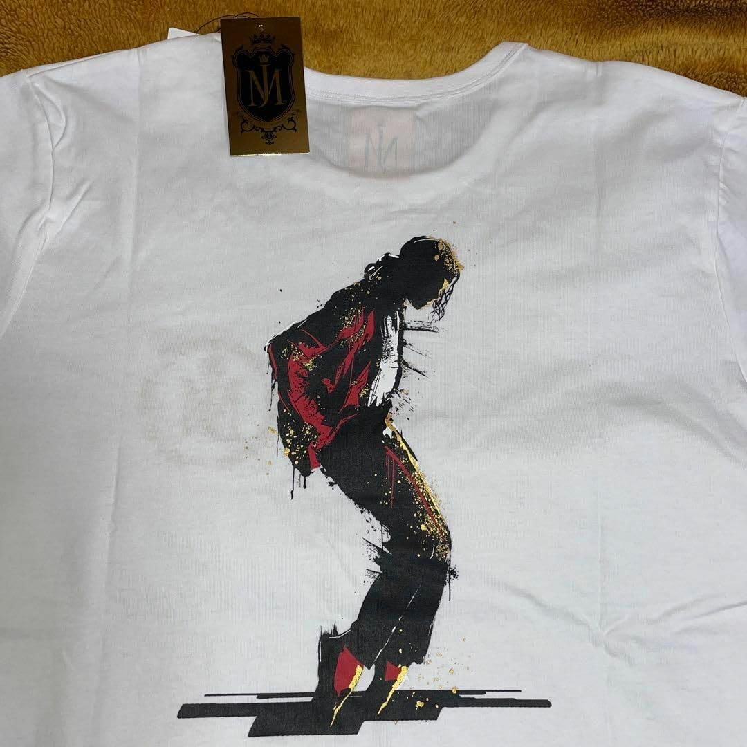 L　マイケル・ジャクソン　ムーンウォーク　Tシャツ　金仕様KING OF POP Amazon.co.jp: L マイケル・ジャクソン ムーンウォーク T シャ