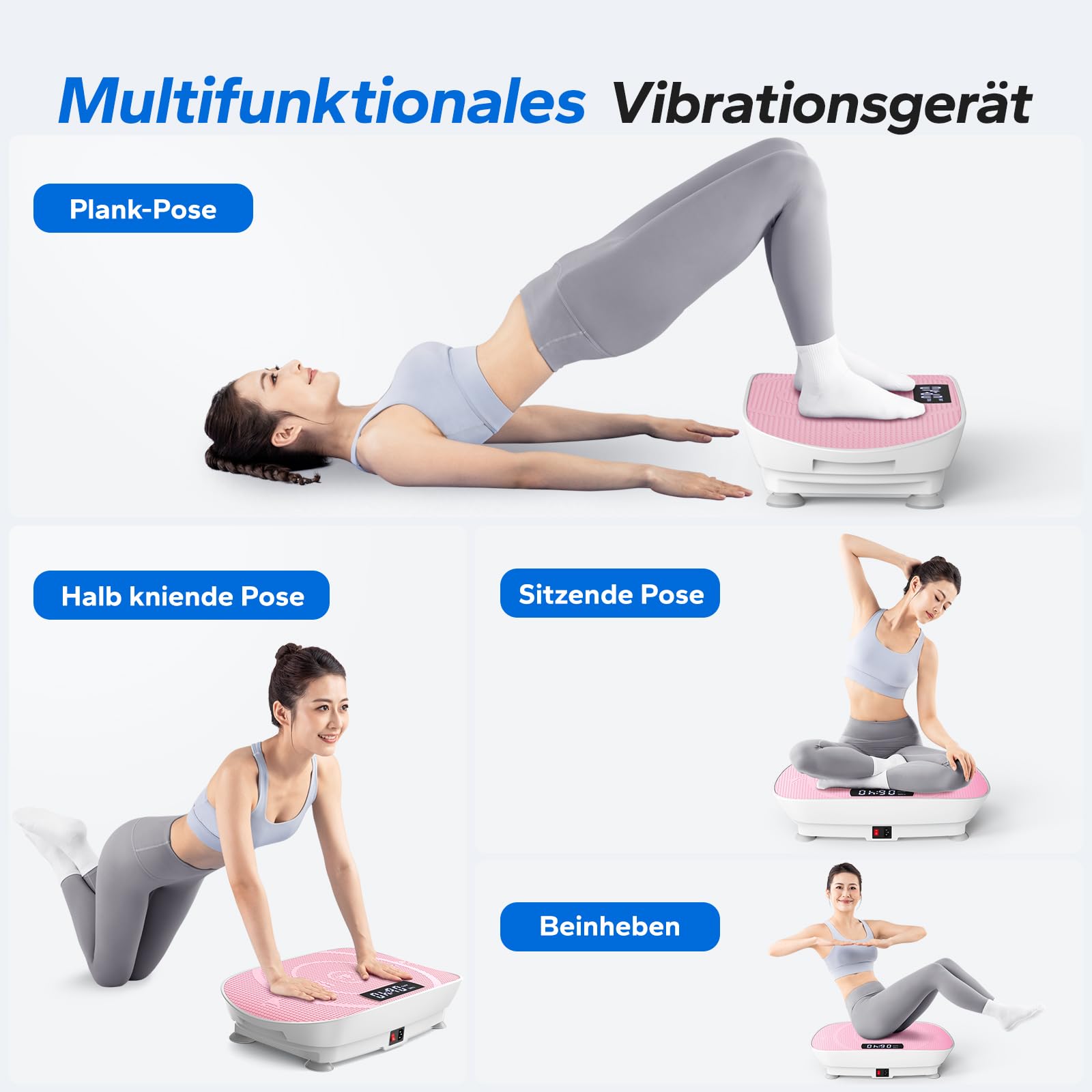 MERACH Vibrationsplatte, Leistungsstarke Vibrationsplattform für Ganzkörpertraining, Muskelaufbau und -formung, Automatische Geschwindigkeitsregelung, Eingebauter Bluetooth-Lautsprecher