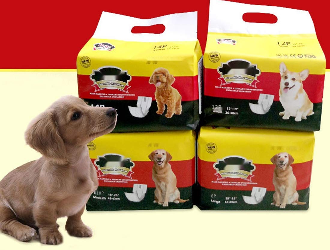 Pañales Desechables para Perros Desechables para Mascotas Pañales para Absorción de Agua de 12 Hojas para Perros