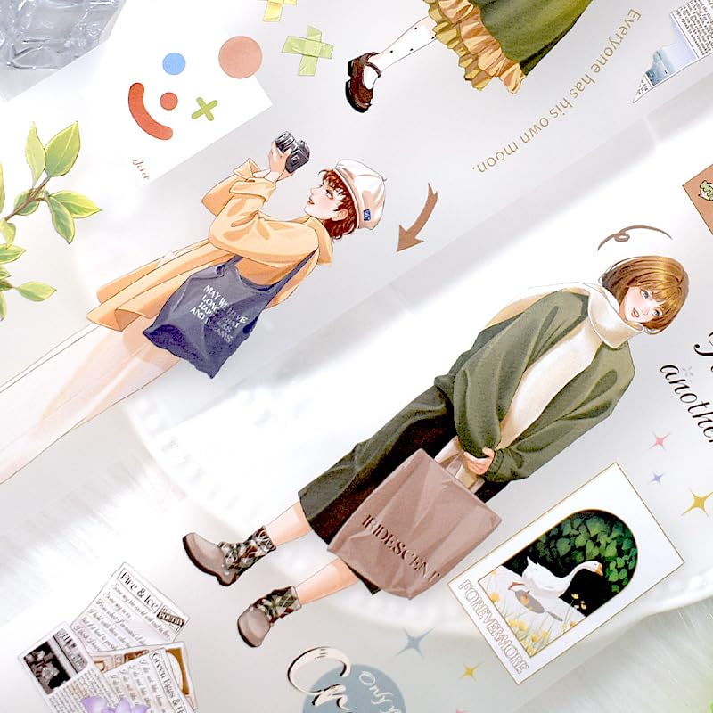 Image of New Popular PET Tape Modern Girls Collage Glossy Washi Tape for Decoration Small Fresh Flower Materials (90719)