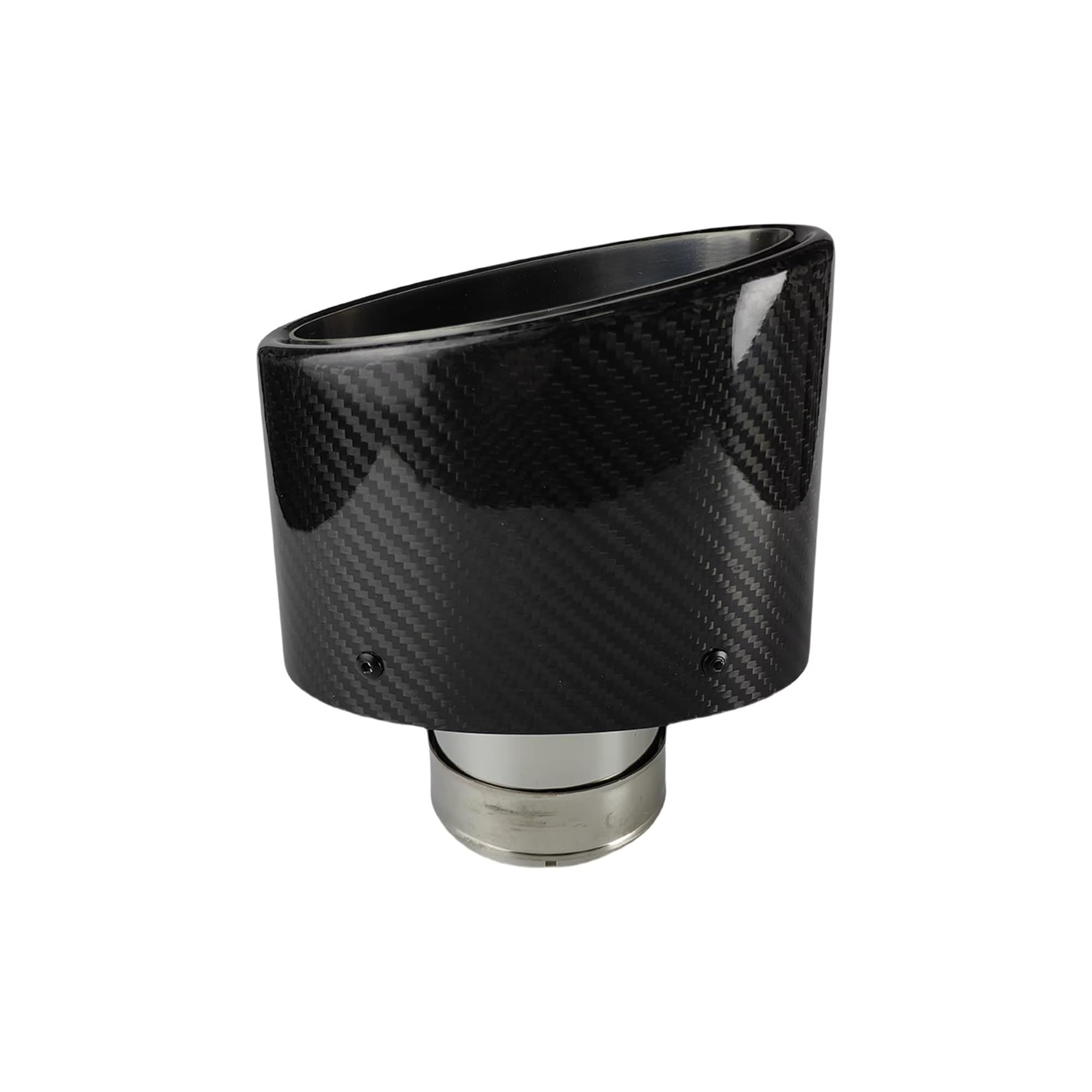 Tubo Scarico Auto 1 Pezzo Universale Auto Lucida Puntale Ugello Tubo Scarico Decorazione Acciaio Inossidabile Ovale 150 Mm Inclinabile Sinistra Destra