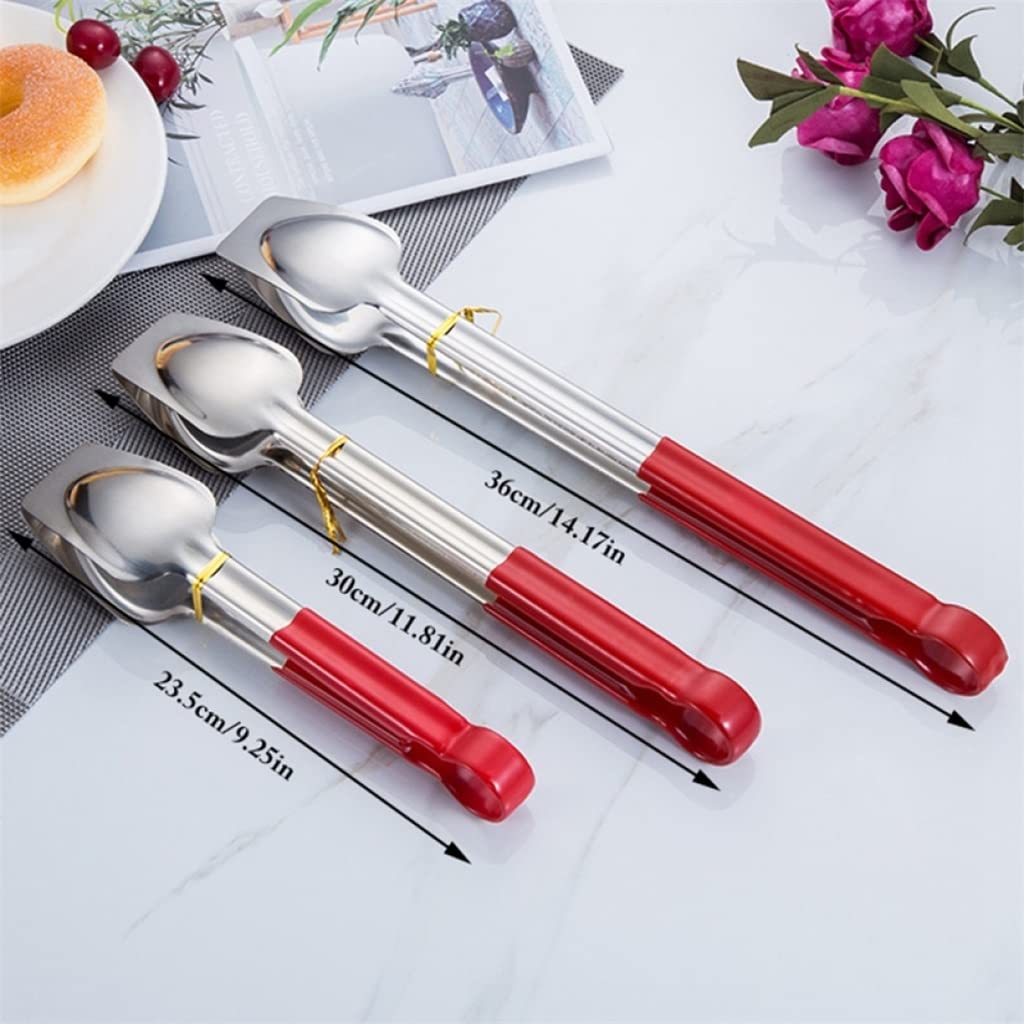 2pc Pinces de Cuisine Pinces de Cuisine en Acier Inoxydable Pinces de Service Accessoires de Cuisine ustensiles de Cuisine (Couleur : A, Taille : L) (AL)