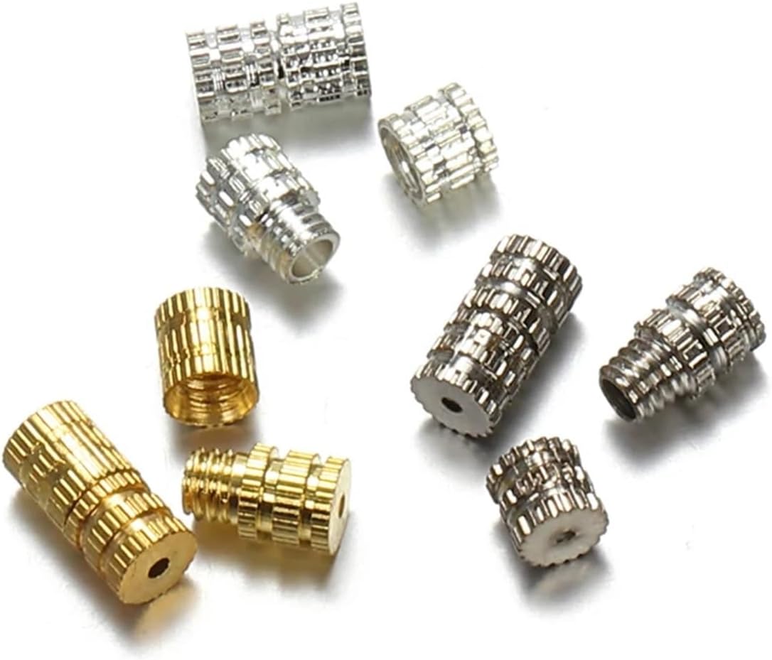 DIY Bracelet Ends with Screw Clasps 300pcs/lot Jewelry Clasps Cylinder Screw Fasteners Connector for Making Necklace Bracelet Closure Buckle DIY Findings(Steel)