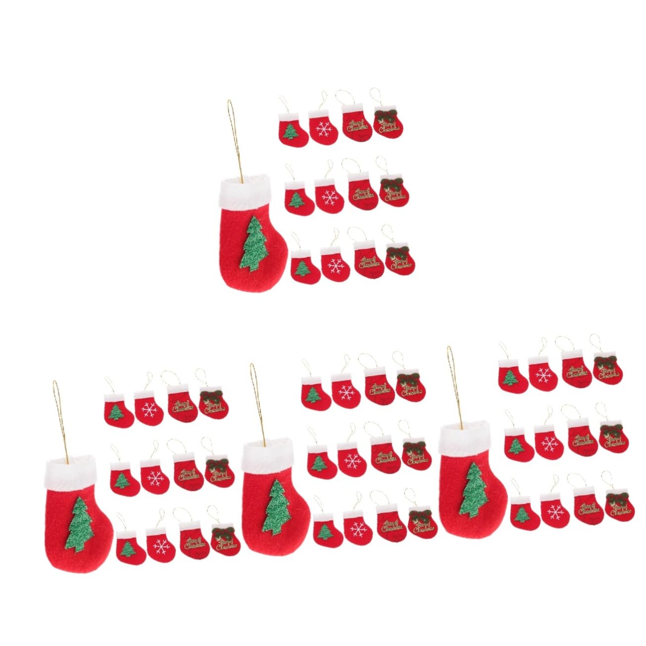 Cabilock 4 Sätze Weihnachtsstrumpf Ornamente Baumdekoration Mini Weihnachtsstrumpf Weihnachtsstrümpfe Fee Hortensienlichter Weihnachtsstrümpfe Weihnachtsspielzeug 16 Stück * 4