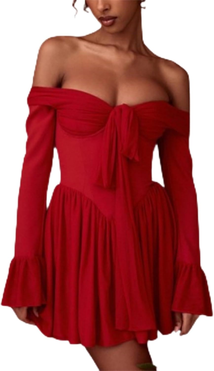 QJK Corset Bodycon Trendy Dress Sexy Dress Lace Up Dress