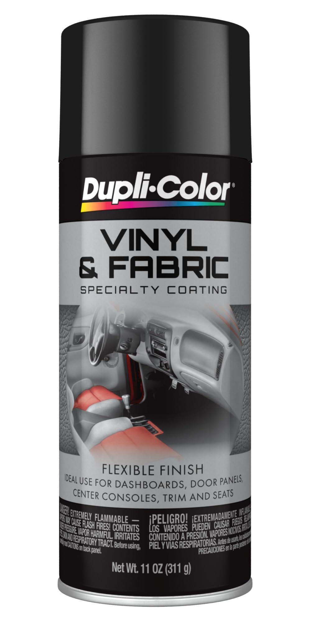Dupli-Color Vinyl &amp; Fabric Spray, Gloss, Black, 11 oz