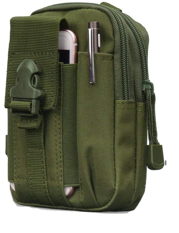 Tactical Waist Bag Olive Green with Adjustable Shoulder Strap Multi Pocket Utility Pouch for Mobile Phone Travel Hiking Camping Outdoor Carry Pack of 1-image-22