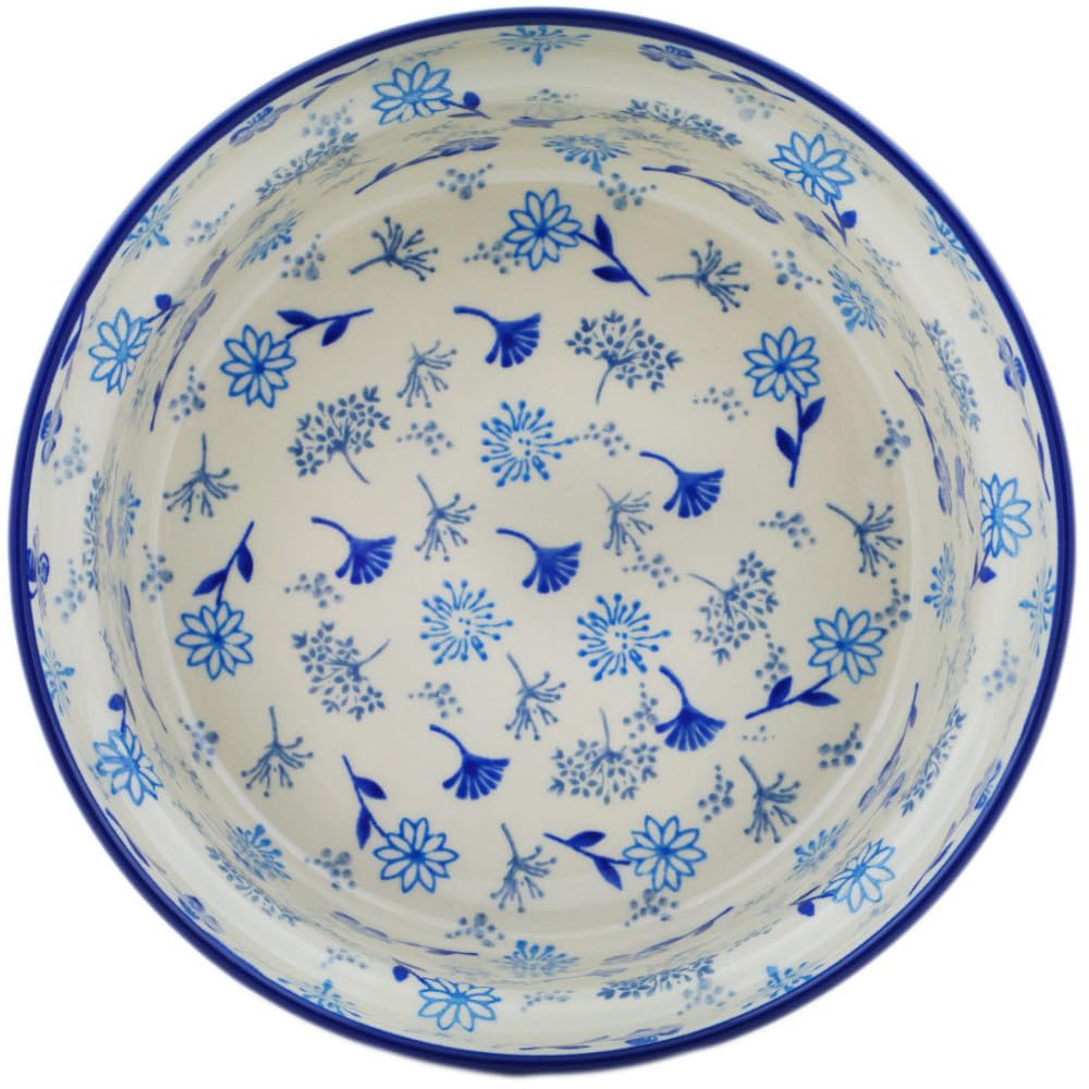 Authentic Polish Pottery Souffle Dish in Spring Winds Design Handmade in Boles?awiec Poland by Ceramika Artystyczna + Certificate of Authenticity