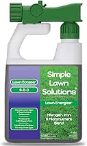 Commercial Grade Lawn Fertilizer with Iron- Liquid Fertilizer Spray- Nitrogen and Iron for Deeper Green Turf- Any Grass Type - Simple Lawn Solutions - Lawn Energizer - 32 Ounce